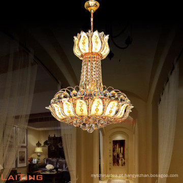 Luz / candelabro do pendente do ouro de cristal do hotel 2017 para a fabricação com UL